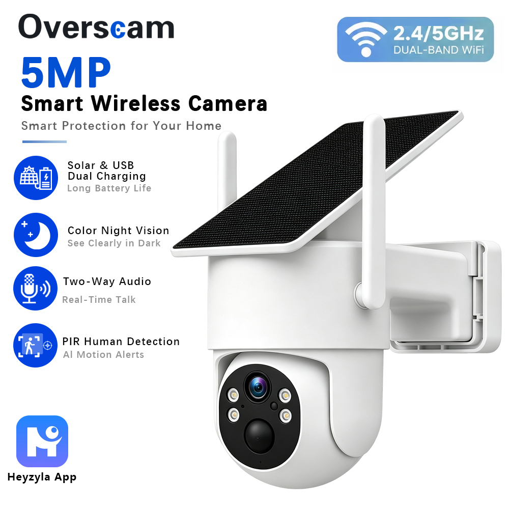 Home Security And Monitoring - Kamera PTZ 5MP zasilana energią słoneczną